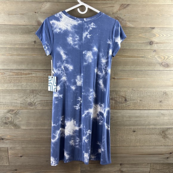 Market & Spruce Womens Dress Short Sleeve Tshirt Tie Dye Cloud Size Small - Picture 5 of 6